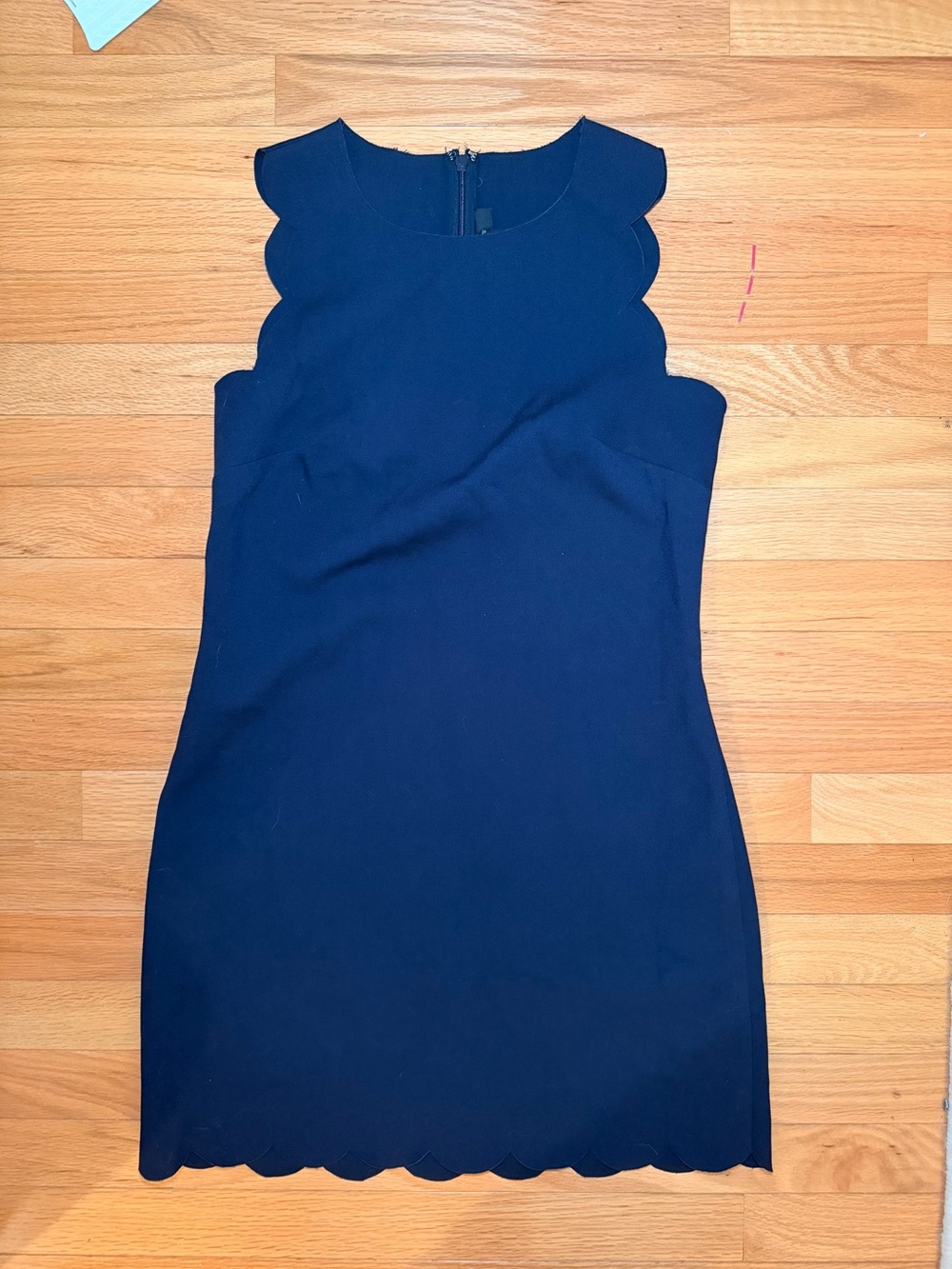 Jcrew Navy Scallop Ponte Shift Dress Size 2 Sleeveless #work #preppy #office